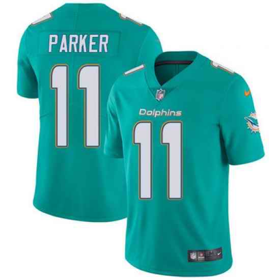 Nike Dolphins #11 DeVante Parker Aqua Green Team Color Mens Stitched NFL Vapor Untouchable Limited Jersey